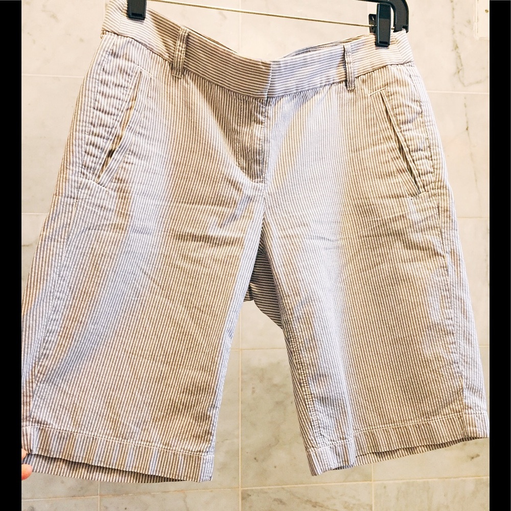 J crew blue pin stripe shots